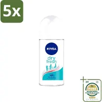 Nivea 5 déodorants roll-on Dry Fresh - 50 ml - Lot de 5 pièces