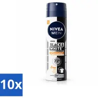 Nivea MEN - Déodorant Spray - Black & White Ultimate Impact - 150 ml - Vorteilspack - 10 Stücke