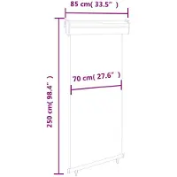 vidaXL Store latéral de balcon 85x250 cm noir