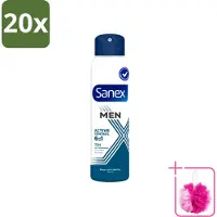 Sanex 20 sprays déodorants Men, efficacité 72 heures, contrôle actif – 200 ml – Lot de 20