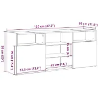 vidaXL Armoire TV avec lampes LED imitation vieux bois 120x30x50 cm