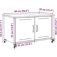 vidaXL Armoire TV anthracite 68x39x43,5 cm Acier