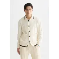 Scotch & Soda 182279 Cardigan Beige,Blanc M Homme