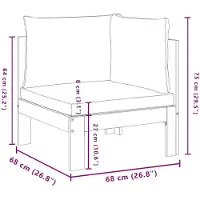 vidaXL Canapé d'angle de jardin avec coussins en bois massif d'acacia