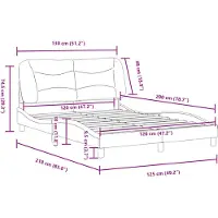 DKD Home Decor Cadre de lit avec tête de lit bleu 120x200 cm Tissu