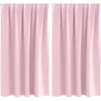 vidaXL Rideaux Occultants Avec Anneaux 2 Pcs Rose Bébé 140 X 140 Cm
