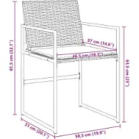 vidaXL Chaises de jardin avec coussins 4 pcs. noir poly rotin