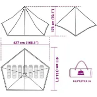 vidaXL Tipi tente familiale 7 personnes vert imperméable