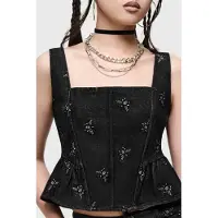 Killstar Top Gothic de - Veil Of Dawn - Twilight Swarm Corset Top - S - XL - pour Femme - noir - Taille L