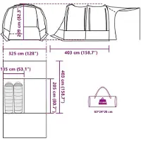 vidaXL Tente pour voiture Vert Imperméable