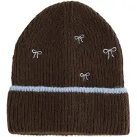 We fashion Bonnet bleu pastel / brun foncé
