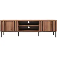En.casa Meuble TV "Kilmandar" avec 2 portes, dimensions 160 x 40 x 49 cm, aspect bois de noyer