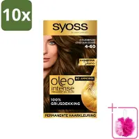 Syoss 10 x Coloration permanente Oleo Intense 4-60 - Blond cuivré - Pack économique - 10 pièces