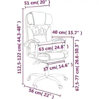 vidaXL Chaise de bureau avec fonction massage Gris Similicuir