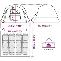 vidaXL Tente de camping 4 personnes blanche obscurcie étanche à l'eau