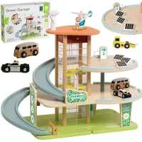Classic World Garage XL en bois à 3 niveaux avec ascenseur « Eko Strefa »