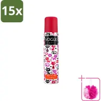 Vogue 15 déodorants "Girl Cats", parfum "chocolat blanc et jasmin", 100 ml, lot économique de 15 pièces