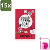 Marcels Green Soap 15 x Shampooing solide "Green Soap" de Marcel, à l'argan et à l'oud, - 90 g - Lot de 15 pièces
