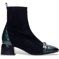 Hispanitas pour femme. BHI265016 Bottines en cuir Varsovie noir (36), 1 à 3 cm, Fermeture éclair, Casuel, Turquoise