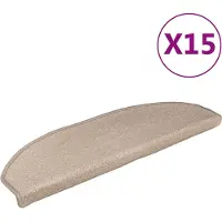 vidaXL Tapis d'escalier 15 pièces 56 x 17 x 3 cm Taupe Demi-rond