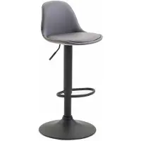 CLP Tabouret de bar Kiel Entièrement rembourré Similicuir noir