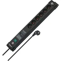 Brennenstuhl , bloc multiprise de protection contre les surtensions 6x Premium-Line 3m, noir