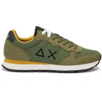 Sun68 Baskets basses 'Men's Tom Sneakers in Nylon and Suede' olive