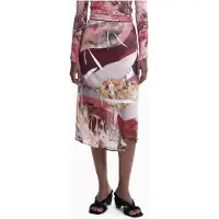 Desigual Jupe vert clair / rose / rouge foncé / noir