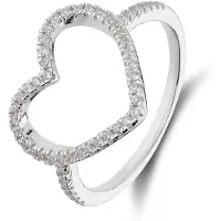 Lucardi Bague 'Statement' argent / transparent