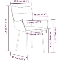 vidaXL Chaise de salle à manger 2 pcs. Velours crème
