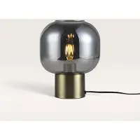LUSENZ - Lampe de table verre fumé pied doré IP20 E27 200mm