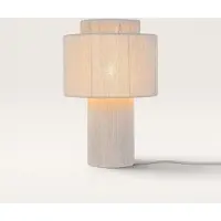 LUSENZ - Lampe de table Nevada bianco IP20 Blanche Douille E27 Cordons tressés