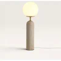 LUSENZ - Lampe de table Naeva travertino 25W IP20 Sphère blanche Médium