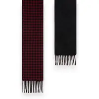 Woolrich pour femme. CFWWAC2046FRUT5548 Écharpe à carreaux noire et rouge (OSFA), Casuel, Laine