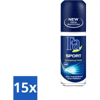 Fa Pflege Fa - Sport - Déodorant à bille - Energizing Fresh - 50 ml - Pack économique - 15 pièces
