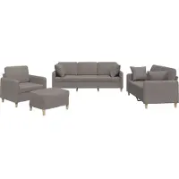 vidaXL Ensemble de canapés 4 pièces avec coussins Tissu Taupe