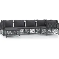 vidaXL ensemble de salon de jardin 6 pièces avec coussins Anthracite Acier