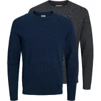 Jack & Jones Pull-over 'JJEBASIC' marine / gris foncé
