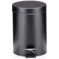Dirt Devil Poubelle à pédale , 3 litres, revêtement époxy, bac intérieur amovible, pédale hygiénique, compacte pour les petits espaces, en fer, noire, dimensions : Ø16,8 x H24,5 cm