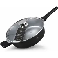 Swiss Haus Poêle à Frire 26cm avec couvercle tous feux dont induction Basel Premium Collection Noir SH-BDF26B