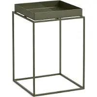 HAY Tray Coffee Table Basse Olive Green | 30 x 30 cm High | Powder Coated