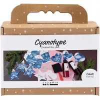 Creativ Company Mini Coffret Hobbies Cyanotype Etiquettes cadeaux Bleu et argent