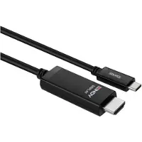 Lindy 3M USB TP-C HDMI 8K60 ADPT CBL (3 m), Câble vidéo, Noir