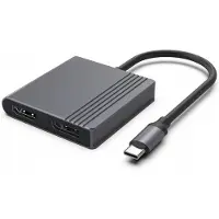 Cablexpert Adaptateur USB-C vers HDMI + DP 4K 60 Hz, noir
