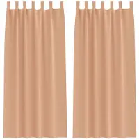 vidaXL Rideaux occultants avec anneaux 2 pcs brun clair 225 x 140 cm