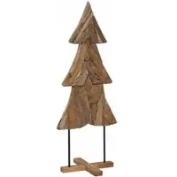 vidaXL Sapin de Noël avec support Marron 150 cm Bois de teck solide