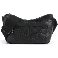 Lacoste Cuir sac à épaule bandoulière Reporter Bag Noir