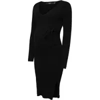 Vero moda Saba Rib Maternity Long Sleeve Dress Noir L Femme