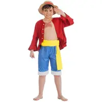 Chaks Déguisement - - Luffy One Piece - Garçon 7-8 ans - 128 cm - Sous licence officielle