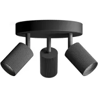 Philips Wyatt : lot de 3 spots encastrables ronds sans ampoule GU10, noir (GU10, 400 lm)